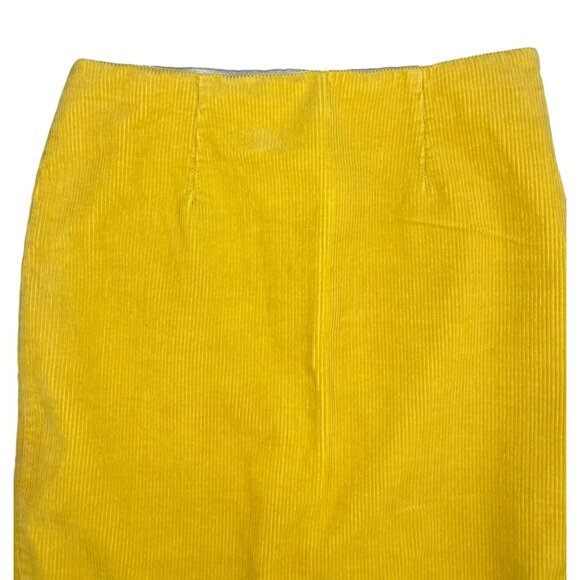 Maeve Yellow Corduroy Pencil Skirt Womens Knee-Length With Side Zipper Size 4 - Picture 12 of 15
